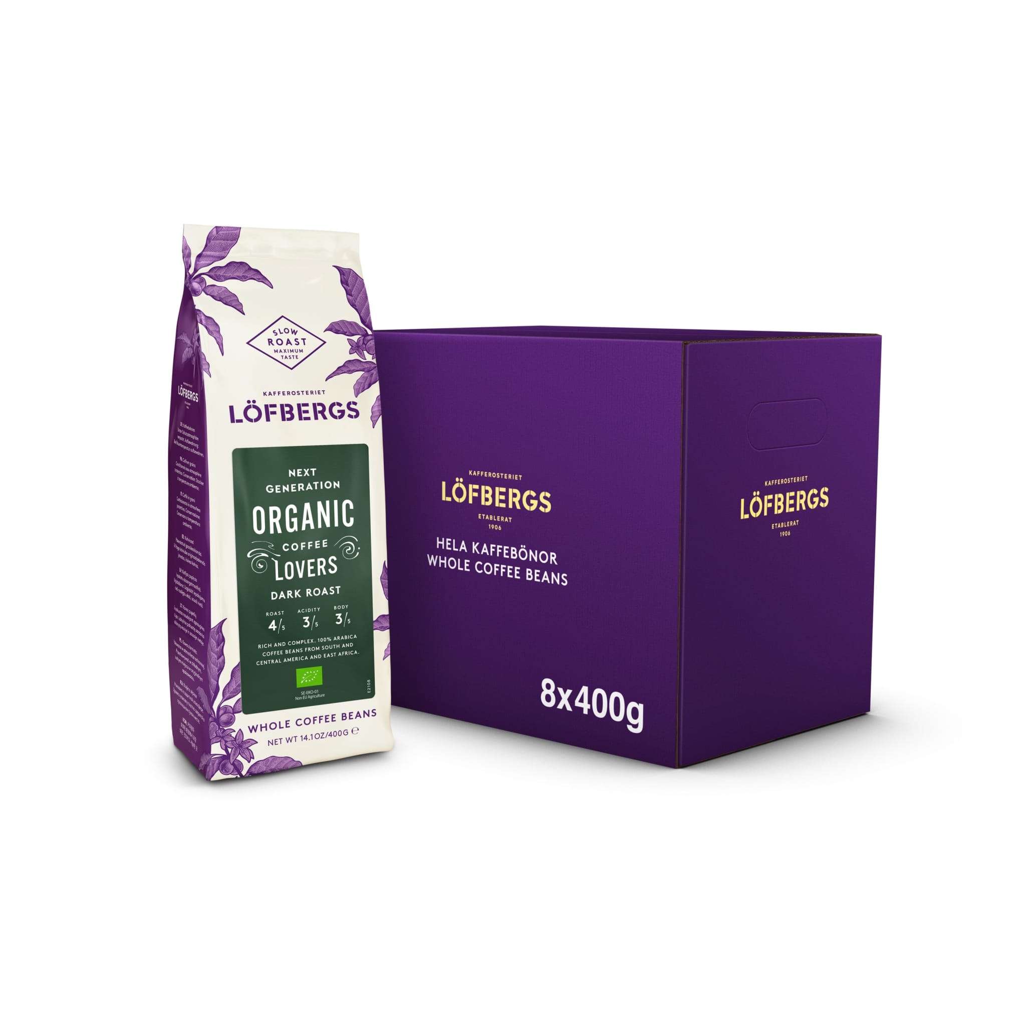 EKO Dark Roast kahvipavut - 8 x 400g - 8 kpl - Kokonaiset