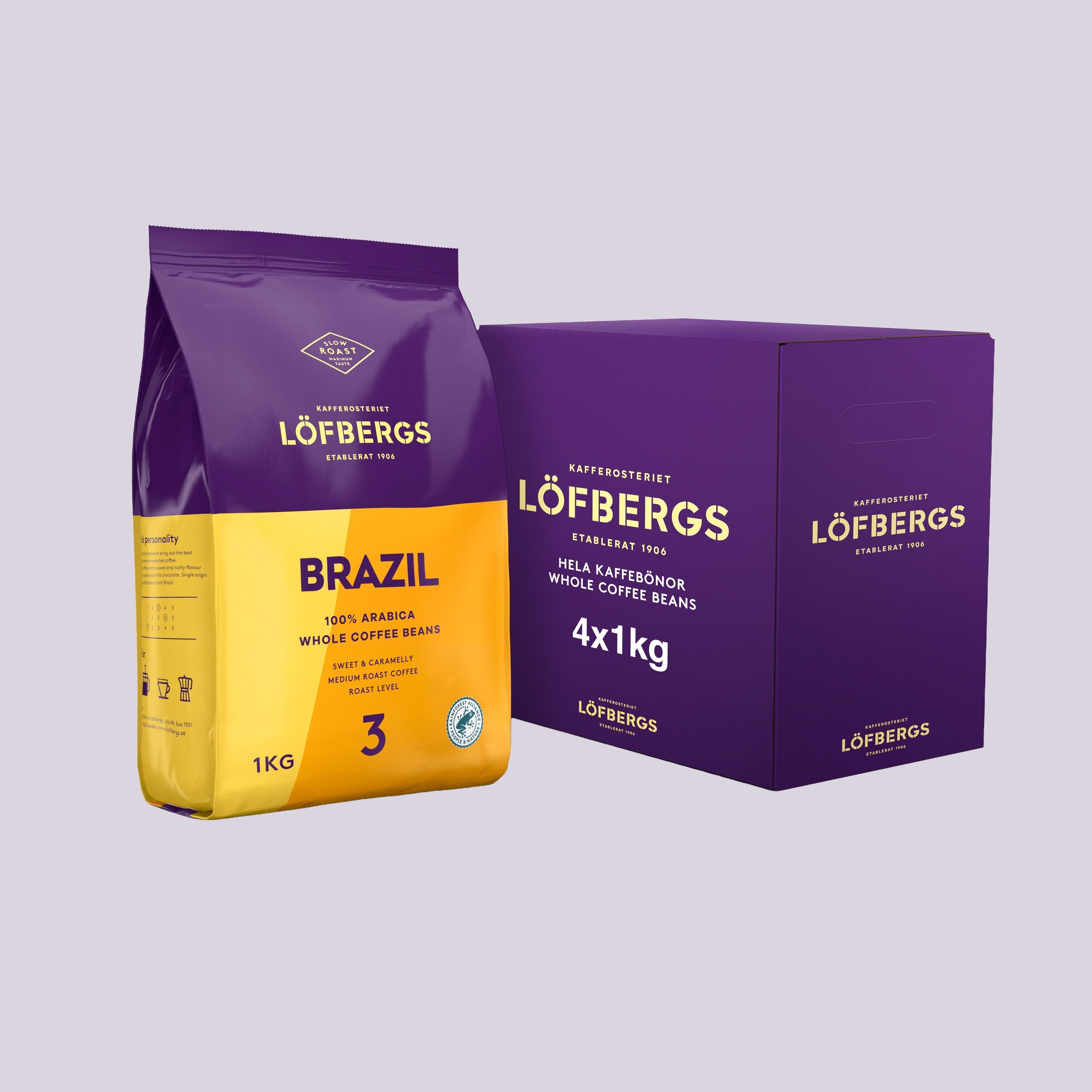 Brazil Medium Roast 1kg papukahvi - 4kpl