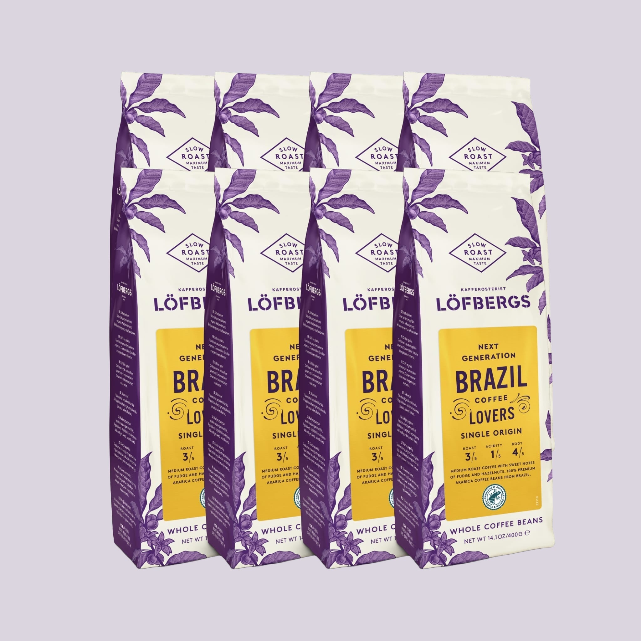 Löfbergs Brazil Medium Roast 400g papukahvi - 8kpl -kahvipakkaus