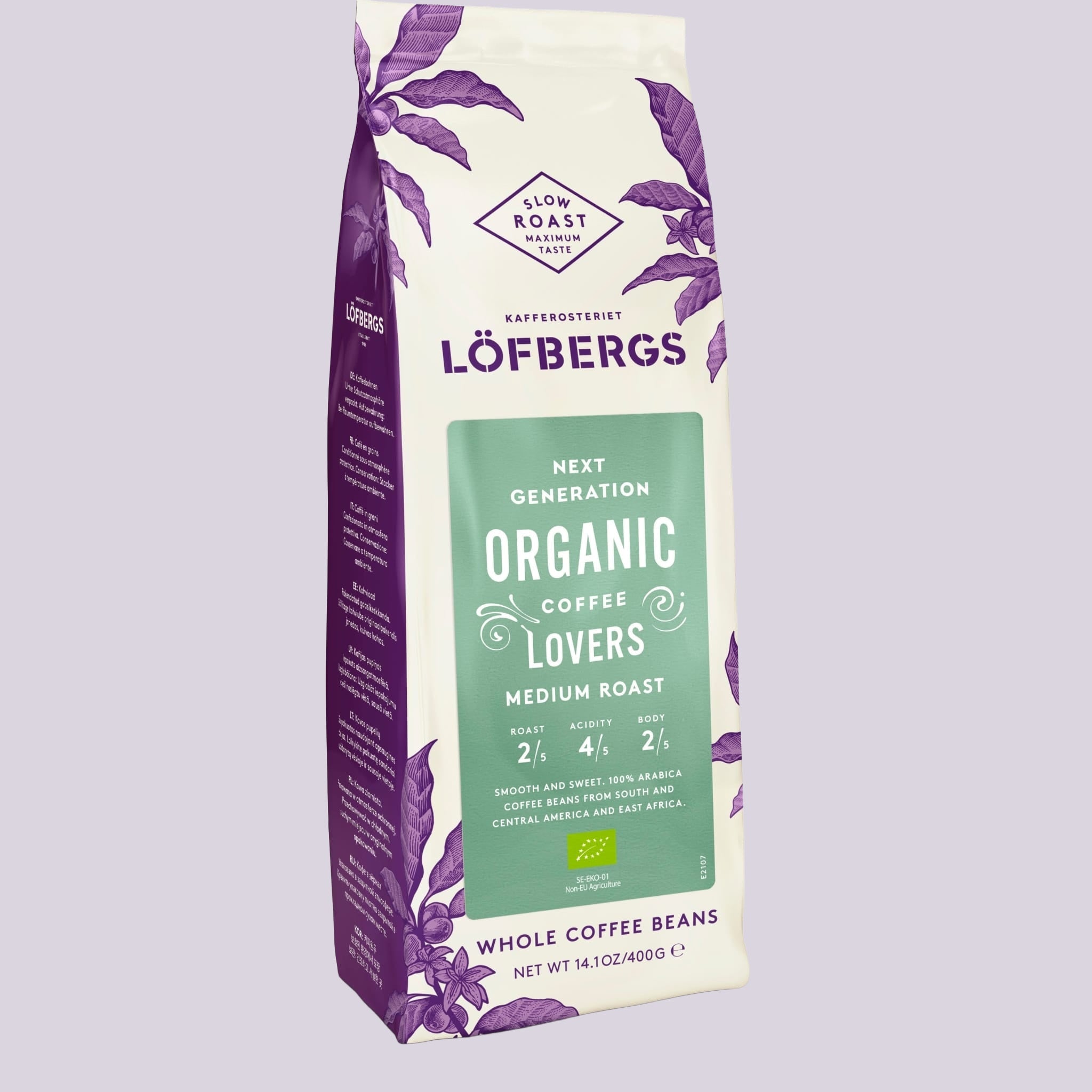 Löfbergs Eko Medium Roast kahvipavut 400g -kahvipakkaus