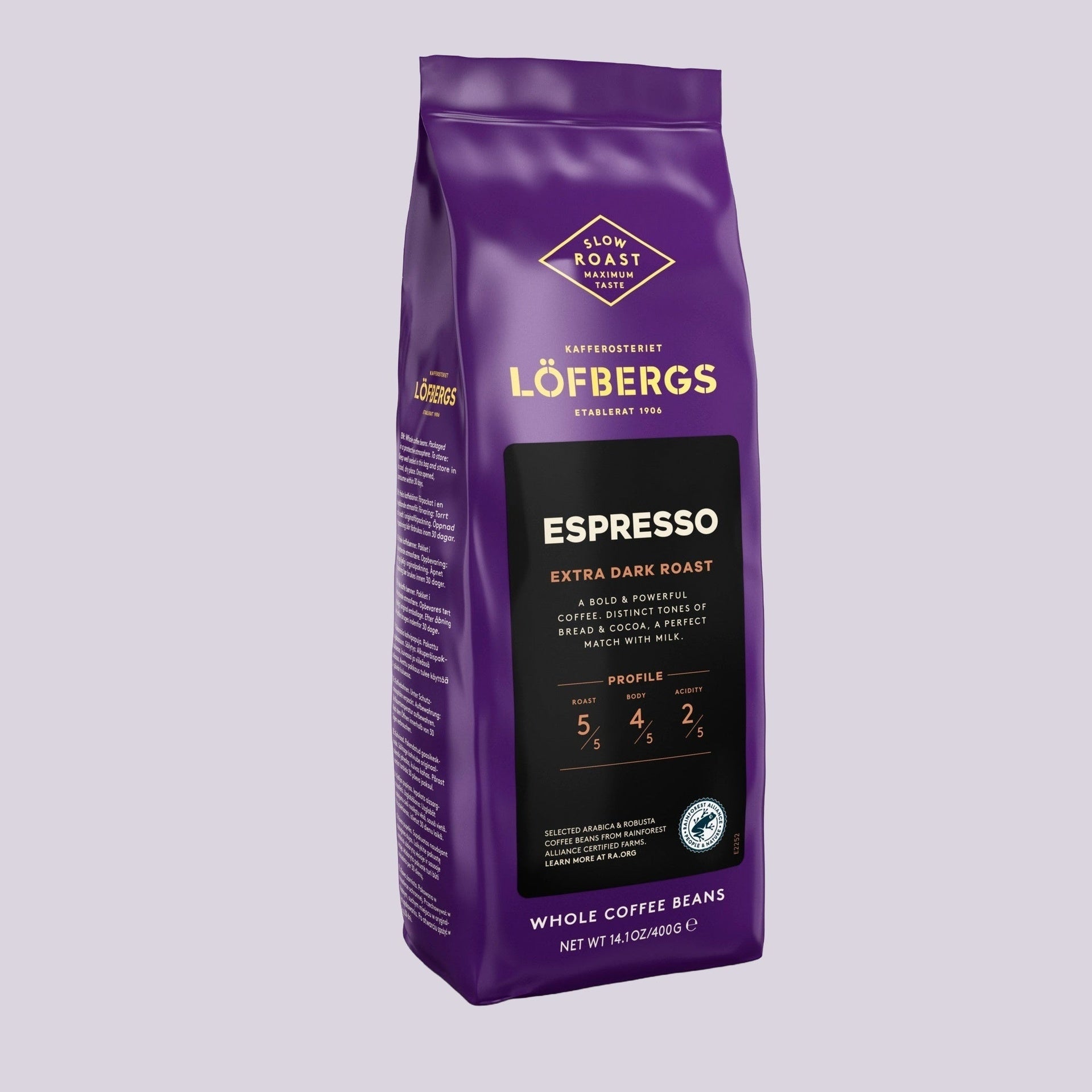 Löfbergs Espresso 400g papukahvi -kahvipakkaus