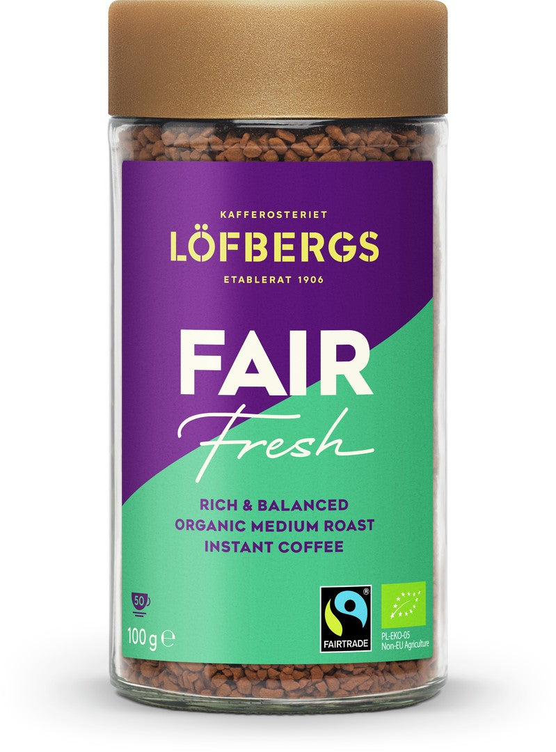 Löfbergs Fair Fresh Instant Coffee 100g, toinen kuvakulma
