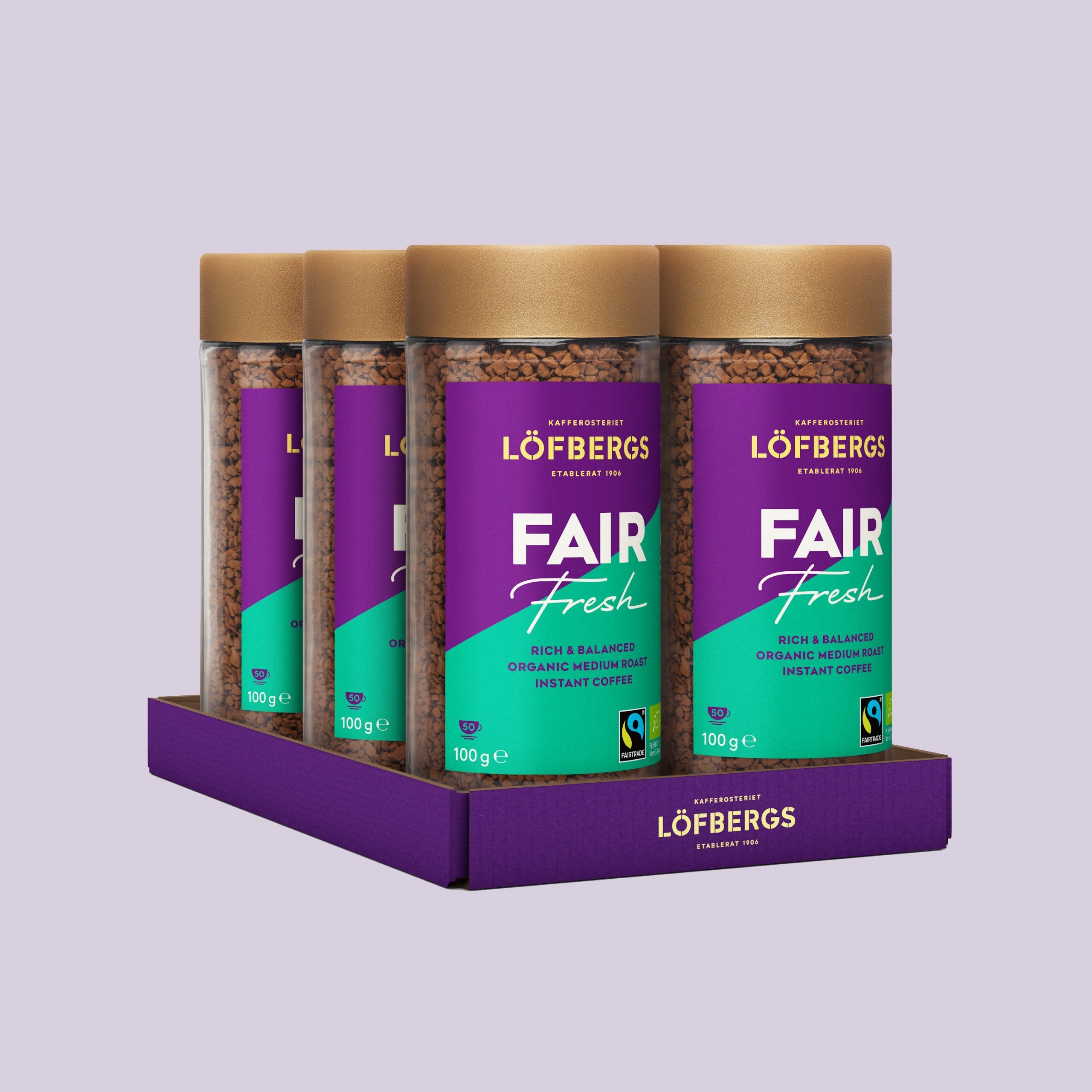 Löfbergs Fair Fresh Instant Coffee 6 x 100g -kahvipakkaus