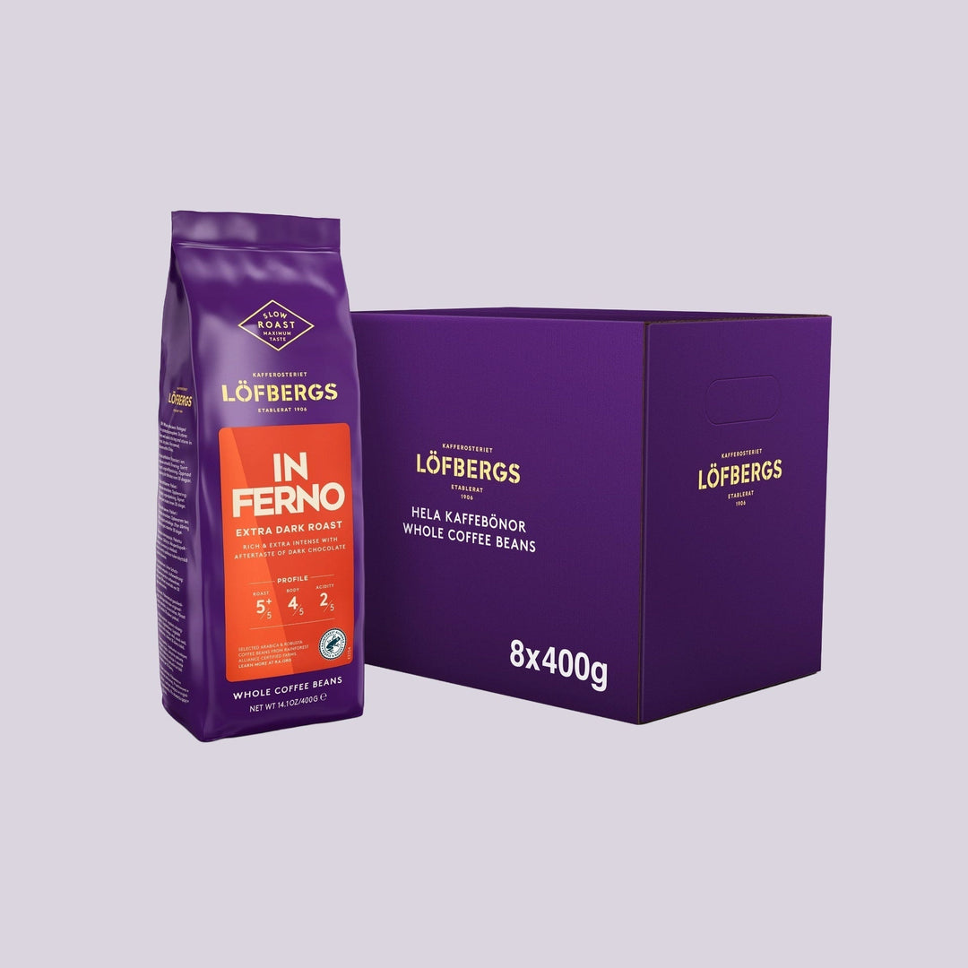 Inferno 400g papukahvi Extra Dark x 8kpl