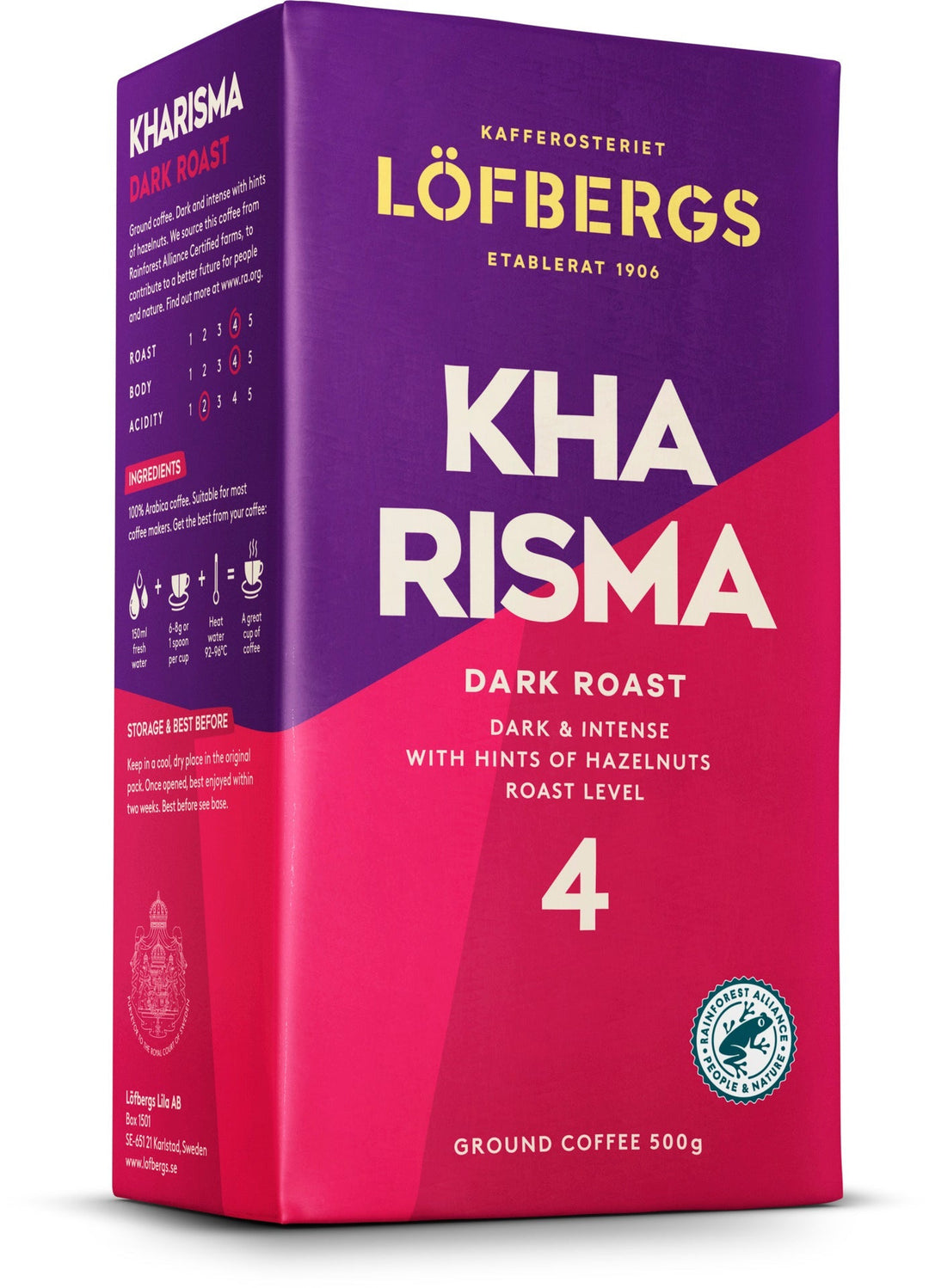 Löfbergs Kharisma 500g lähikuvassa