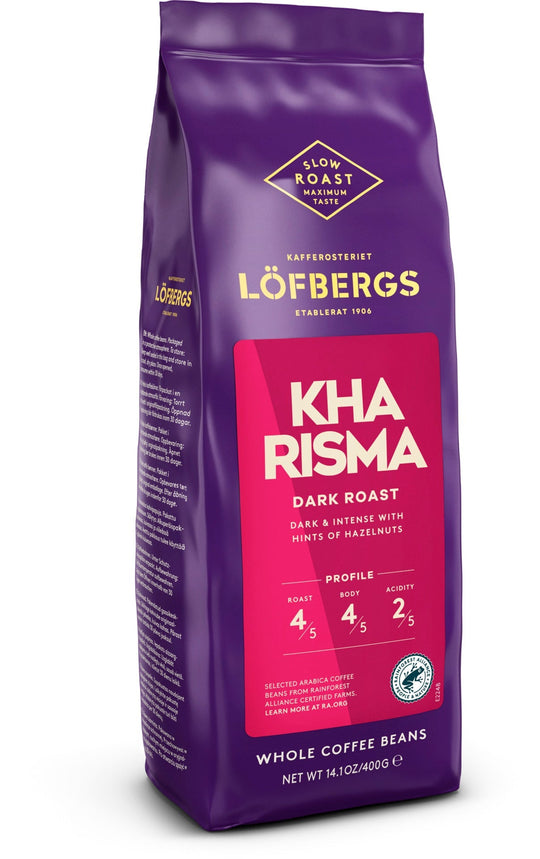 Löfbergs Kharisma kahvipavut 400g, toinen kuvakulma