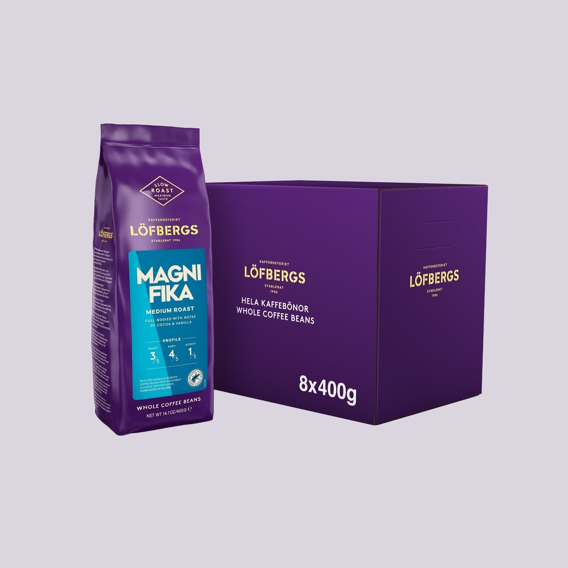 Löfbergs Magnifika kahvipavut  - 8 x 400g -kahvipakkaus